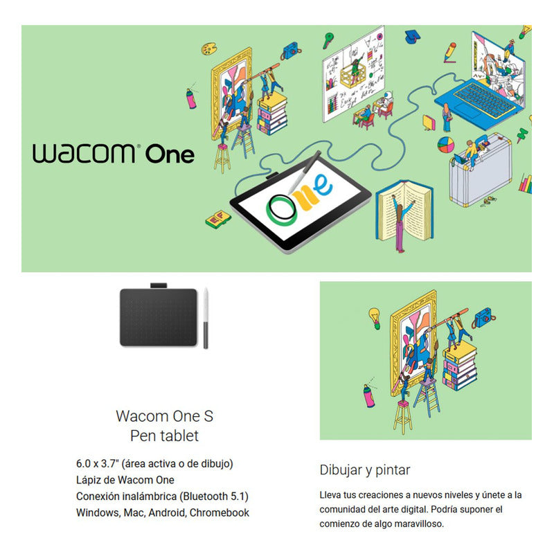 Tabla Digitalizadora Wacom One S Ctc-4110wl Con Bluetooth