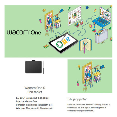 Tabla Digitalizadora Wacom One S Ctc-4110wl Con Bluetooth