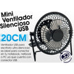 Ventilador Usb Portátil 20cm Metálico Ajustable / Silencioso Negro