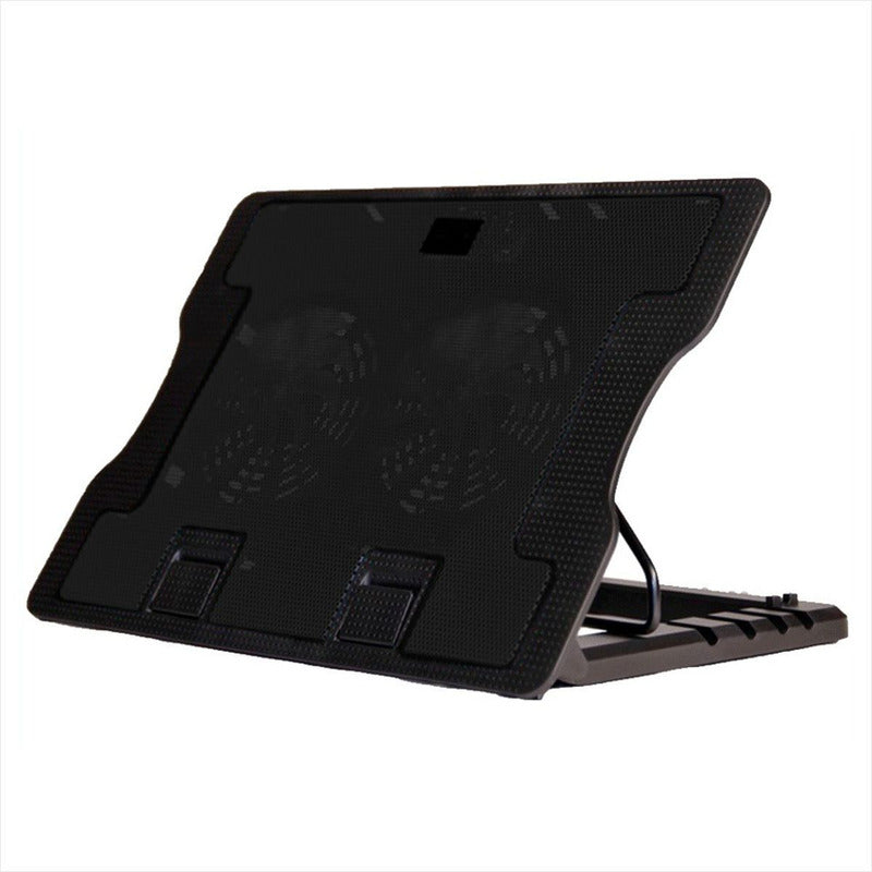 Base Refrigerante Cooling Pad 638a, 5 Niveles 2 Ventiladores Negro