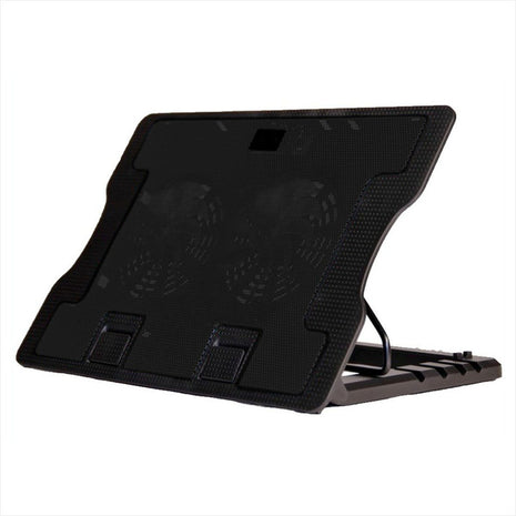 Base Refrigerante Cooling Pad 638A, 5 Niveles 2 Ventiladores Negro