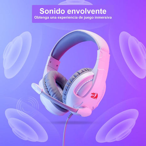 Diadema Gamer Redragon H211w-rgb Cronus White Micrófono Plug 3.5mm