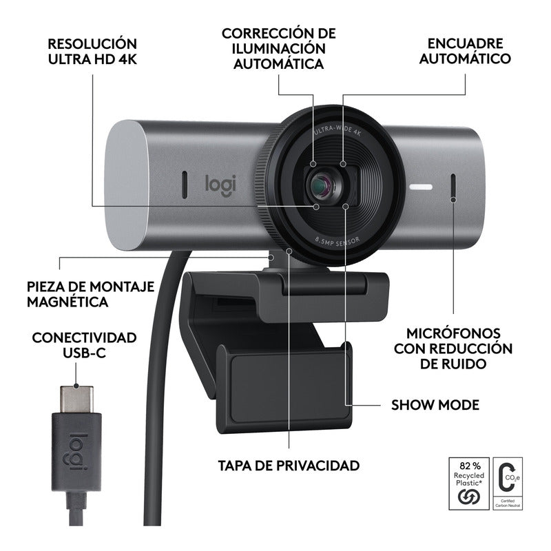 Cámara Web 4k Premium Ai / Logitech Mx Brio 705 For Business