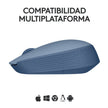 Mouse Inalámbrico Logitech M170 Receptor USB 2.4GHz Batería 12 Meses Diseño Portátil Ambidiestro - Gris Azulado