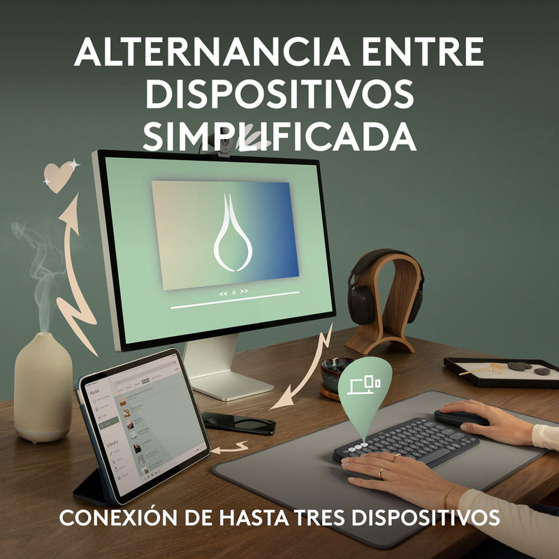 Combo Bluetooth Logitech Teclado K380s + Mouse M196, Grafito