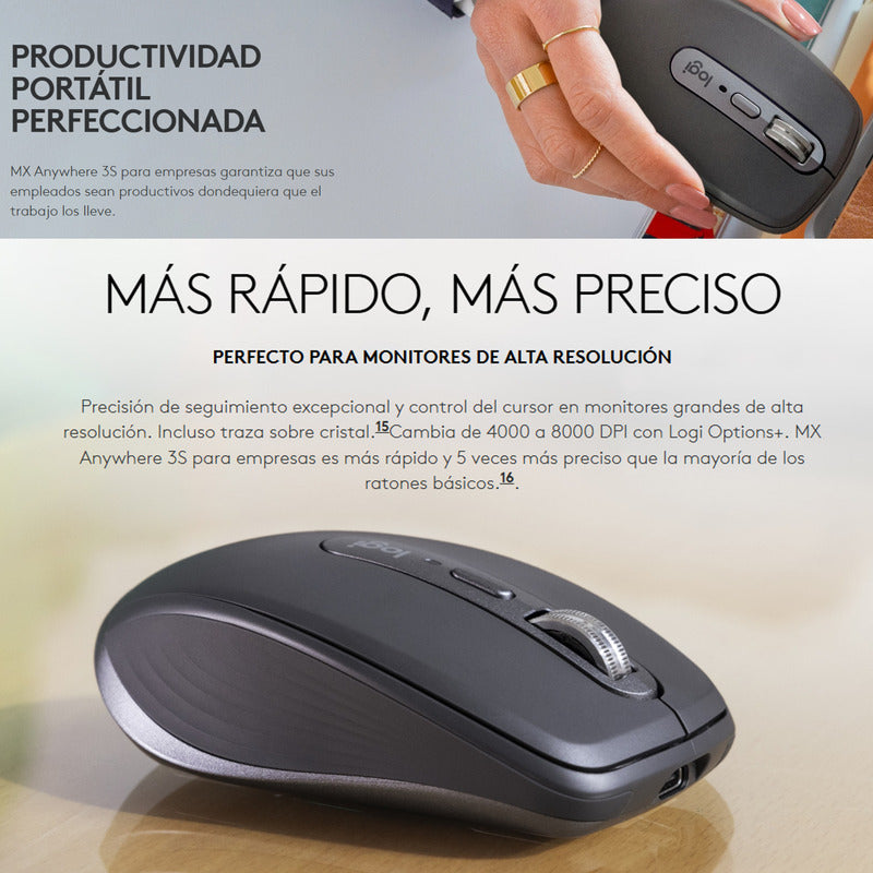 Mouse Compacto Avanzado Logitech Mx Anywhere 3s For Business