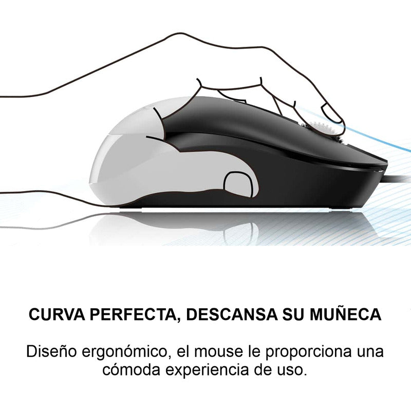 Combo Teclado Y Mouse Ergonómico Genius Km-160, Conexión Usb