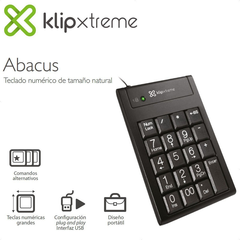 Teclado Usb Numérico Keypad Klip Xtreme Knp-100 Abacus