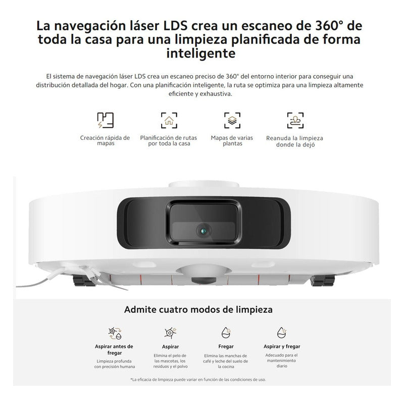 Xiaomi Robot Aspiradora Vacuum X20+, 5000pa, Navegación Laser Con Estación de Vaciado, Color Blanco