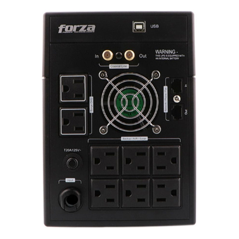 Ups Interactiva Forza Fx-2200lcd 2200va/1200w 8 Tomas ±81min Negro