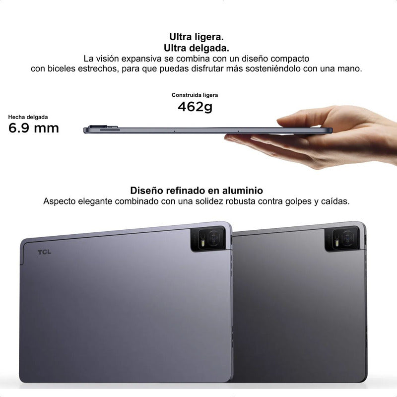 Tablet TCL Tab 11 4G LTE + Flip Case + T-Pen, Pantalla 11” 2K NXTVISION 128GB/4GB 8MP 8000mAh - Gris