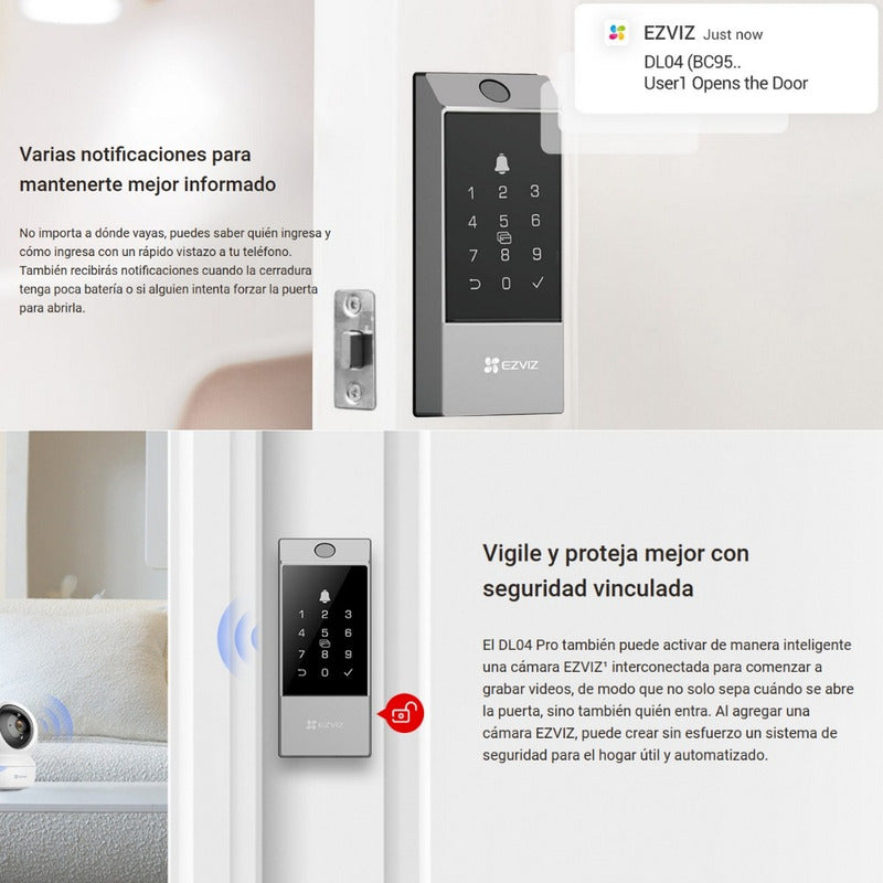 Cerradura Digital Inteligente Con Huella Wifi Ezviz Dl04 Pro
