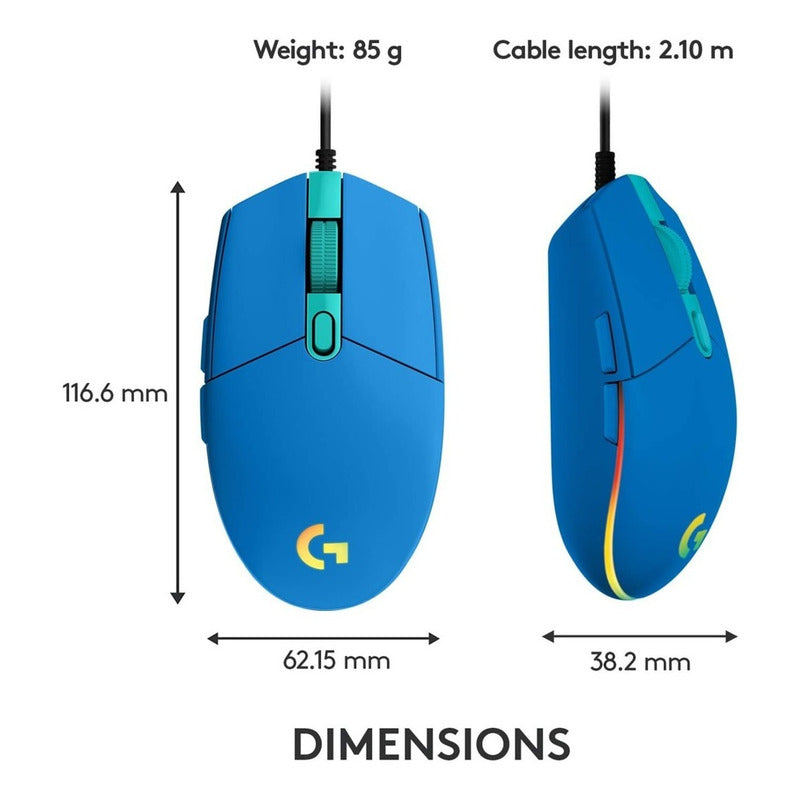 Mouse Gamer Logitech G203 Lightsync Rgb / 8000dpi - Azul