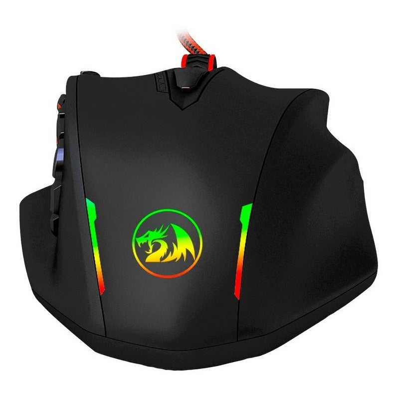 Mouse Gamer Redragon Impact M908 RGB Chroma 12400DPI 18 Botones Programables MMO MOBA Pesas Ajustables