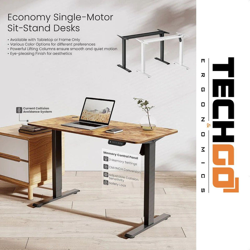 Escritorio Ergo Altura Ajustable Eléctrico Techgo Dmtb-01-bl Blanco