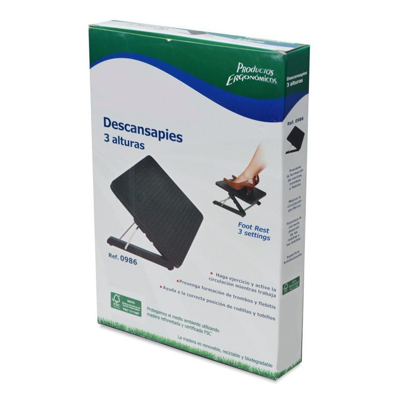 Descansapiés Movimiento 3 Alturas, Superficie Antideslizante