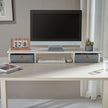 Base Eleva-monitor Madera Con 2 Cajones Techgo Tdb-1 Blanco