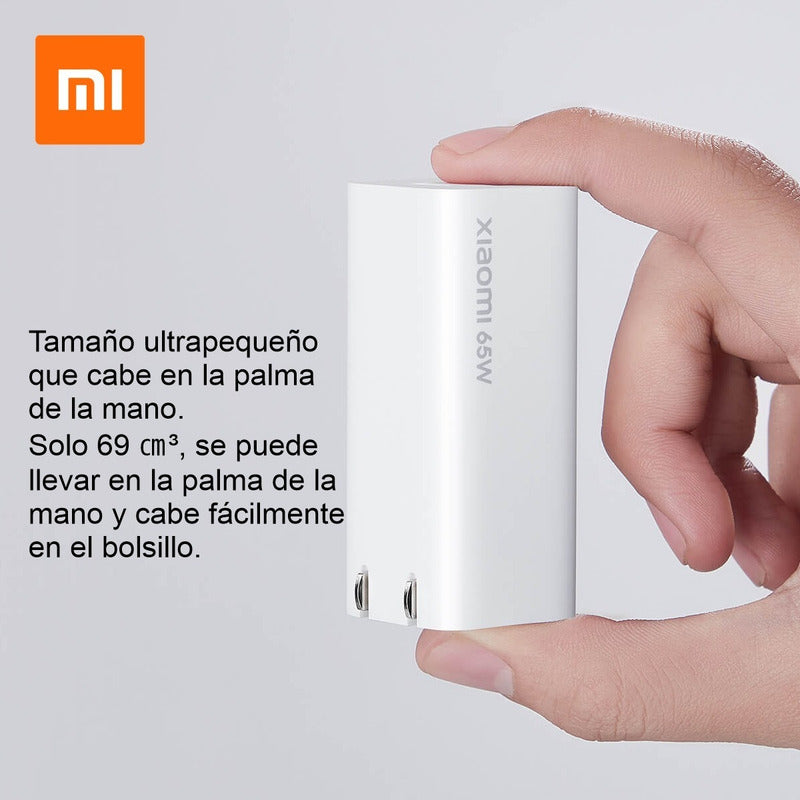 Cargador De Pared Xiaomi Puerto Dual Tipo A Y C 65w Gan 1a1c