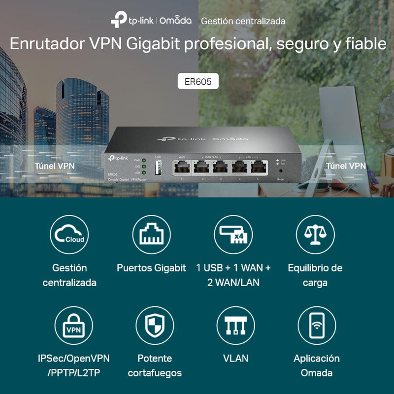 Router Vpn Multi-wan Gigabit Omada, Tp-link Er605