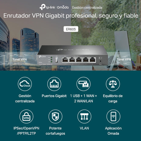 Router VPN Multi-Wan Gigabit Omada TP-Link ER605