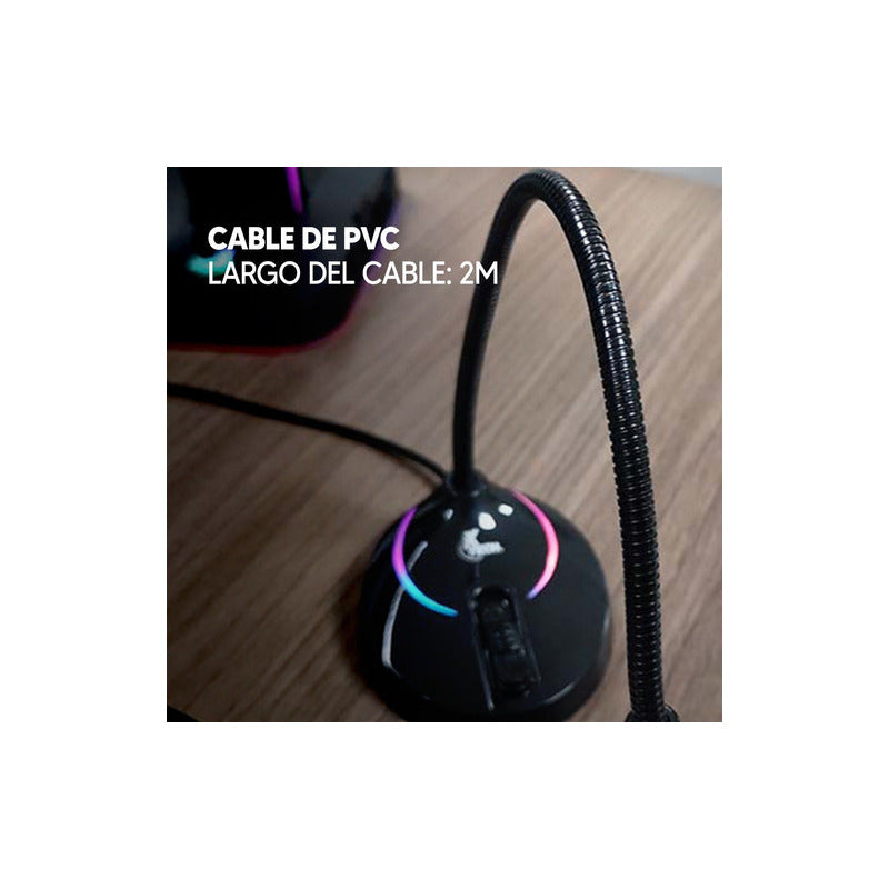 Microfono Gamer Xtech Glisser Xts 680 Usb Colores Dimm Color Negro