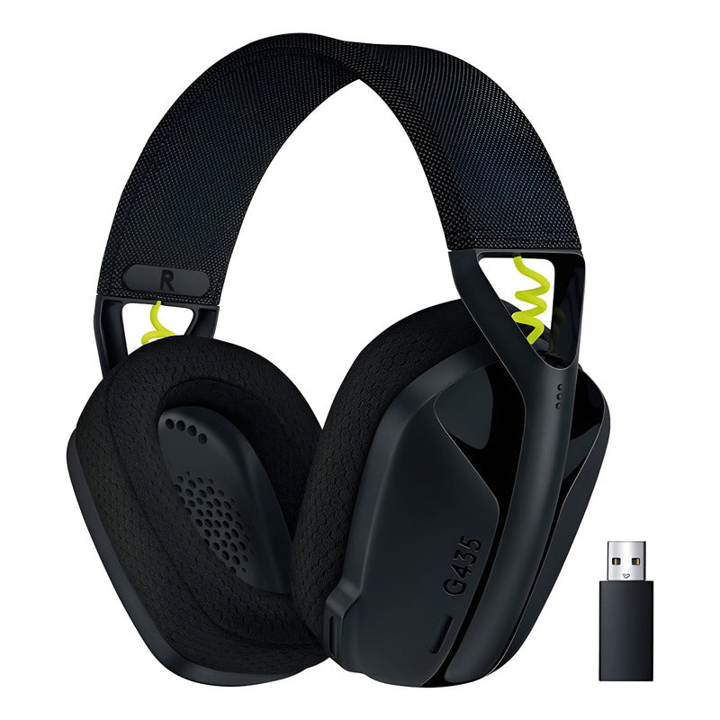 Diadema Gamer Inalámbrica + Bt, Logitech G435, Pc Ps4, Negra Negro/amarillo Fluorescente