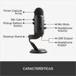 Micrófono Streaming Usb De Condensador Blue Yeti PC/Mac - Negro