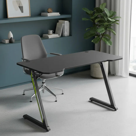 Escritorio Gamer TechGo MPCG-07 Diseño Z Superficie Texturizada 120cm*60cm Portavasos Soporte Diadema