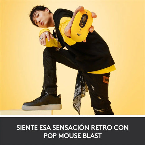 Mouse Bluetooth Logitech POP con Botón Emojis SilentTouch Multidispositivo - Blast