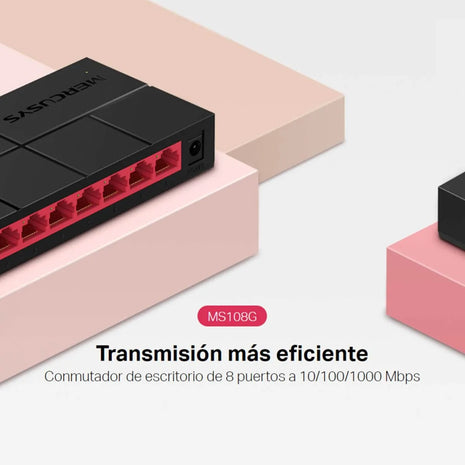 Switch De Escritorio 8 Puertos Gigabit, Mercusys Ms108G