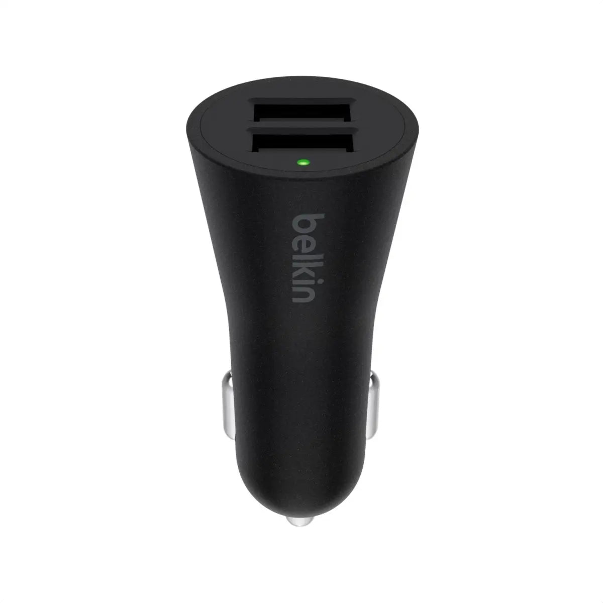 Cargador para Carro Belkin F8J221BT04-BLK 24W con 2 Puertos USB-A y Cable Lightning Negro