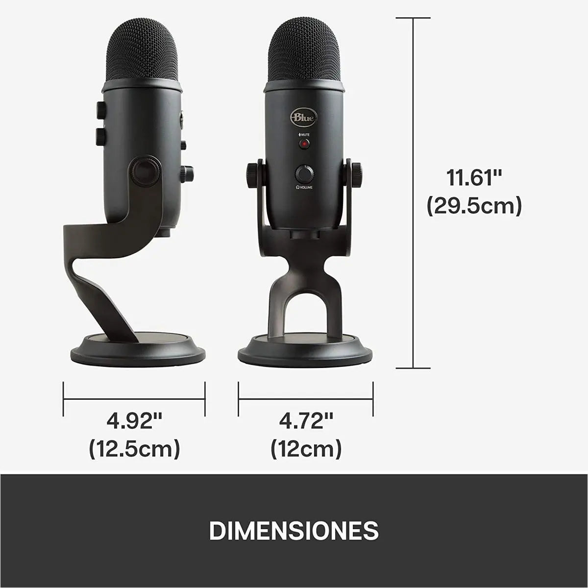 Micrófono Streaming Usb De Condensador Blue Yeti PC/Mac - Negro