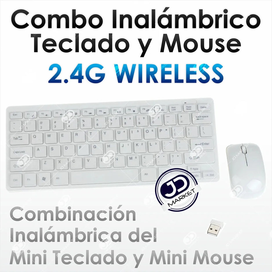 Combo Inalámbrico Mini: Teclado Y Protector + Mouse + Pilas