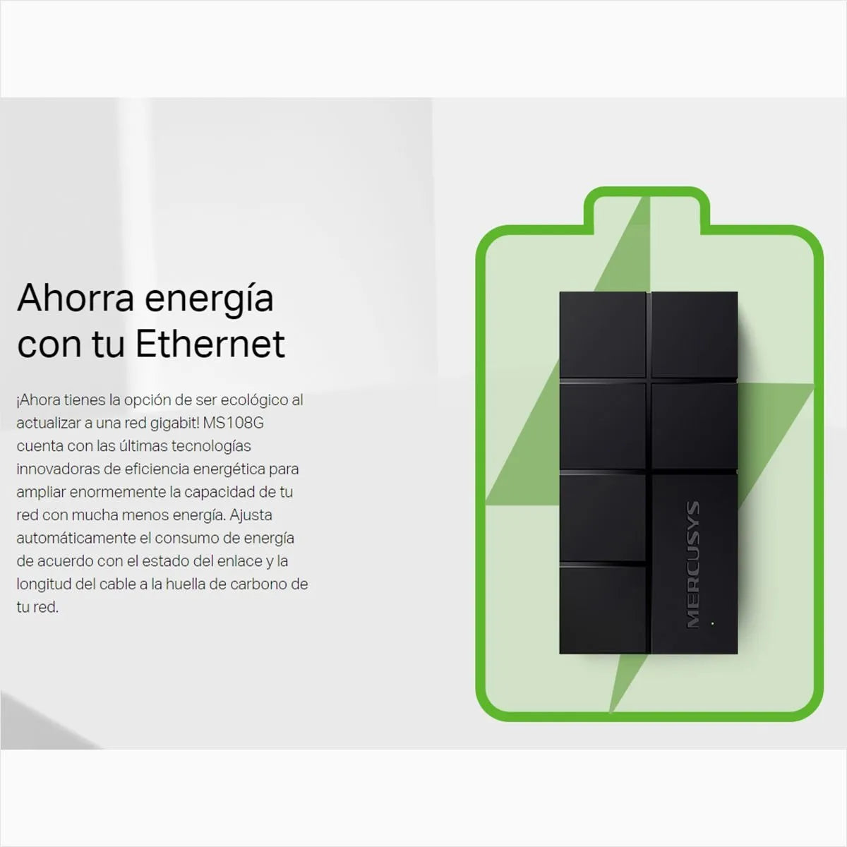 Switch De Escritorio 8 Puertos Gigabit, Mercusys Ms108G