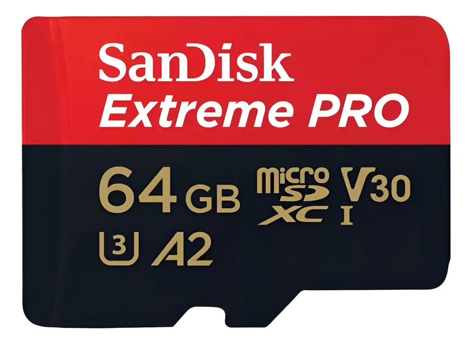 Memoria Micro SD 64GB SanDisk Extreme PRO 200MB/s A2 V30 U3 4K UHD GoPro Drone con Adaptador SD - Original