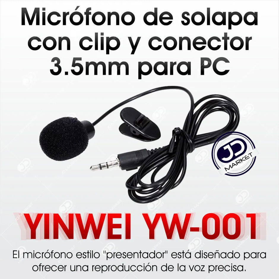 Micrófono De Solapa Anti-ruido Con Clip Para Pc Y Portátil