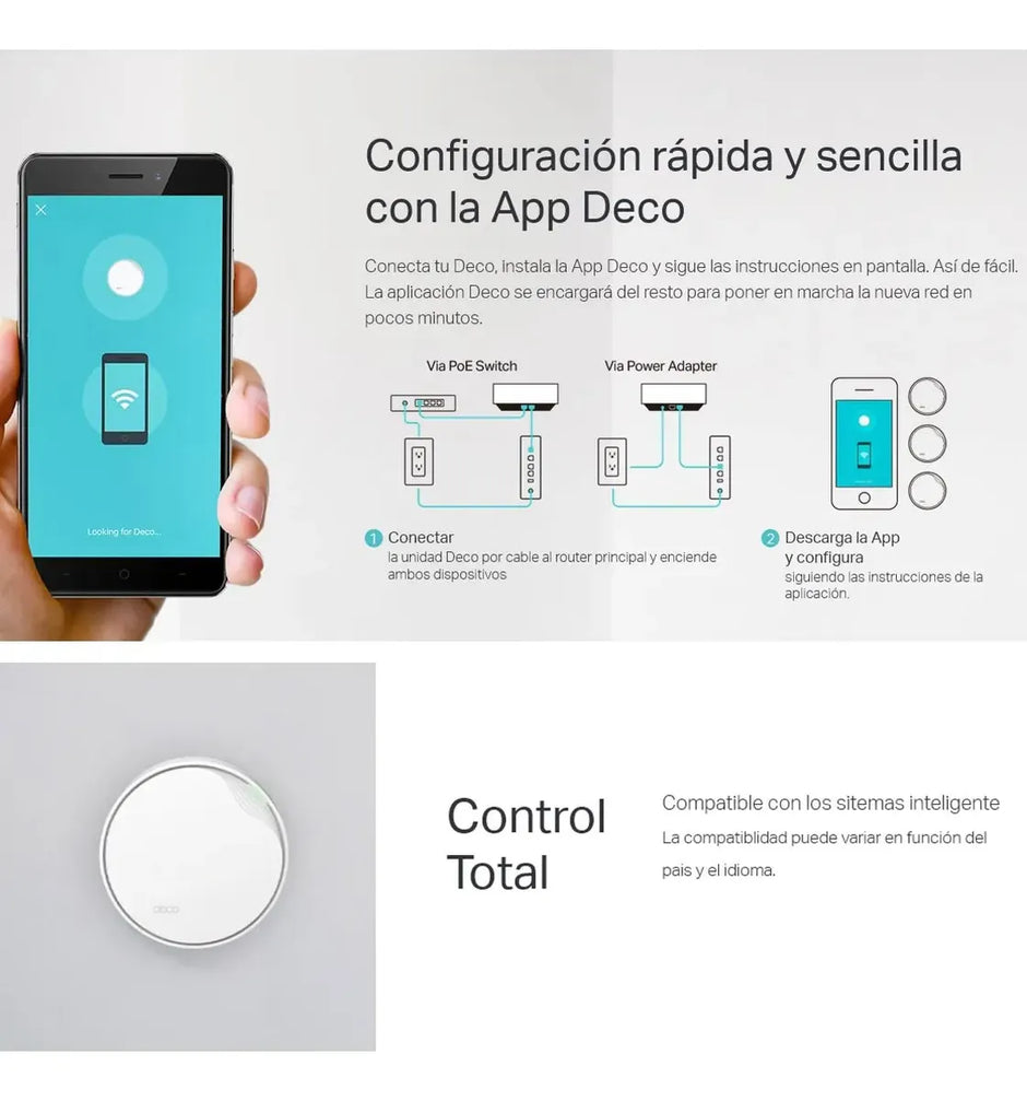 Sistema WiFi 6 Mesh AI AX3000, TP-Link Deco X50-Poe (2-Pack)