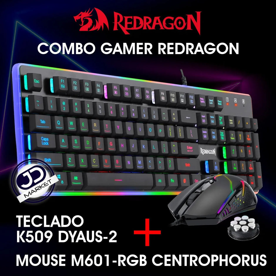Combo Gamer Redragon Teclado Semi-mecánico K509 + Mouse M601