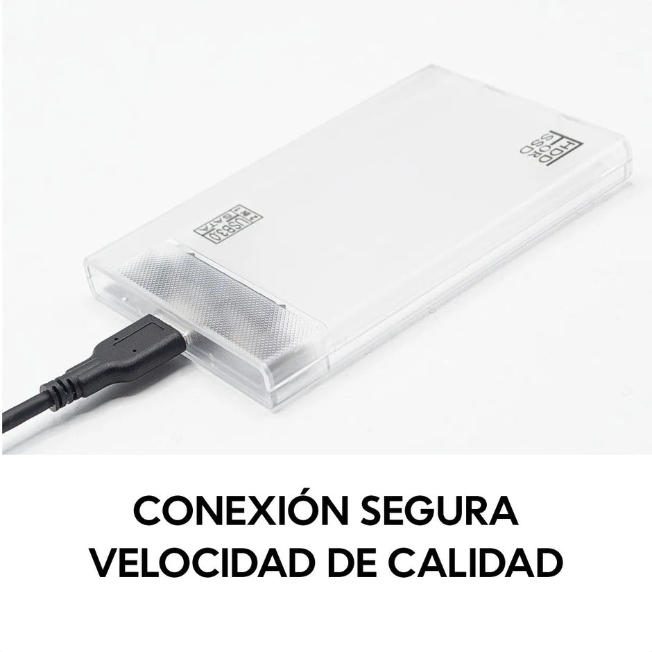 Caja Externa Transparente Disco Duro Y Ssd 2.5'' Usb 3.0/2.0