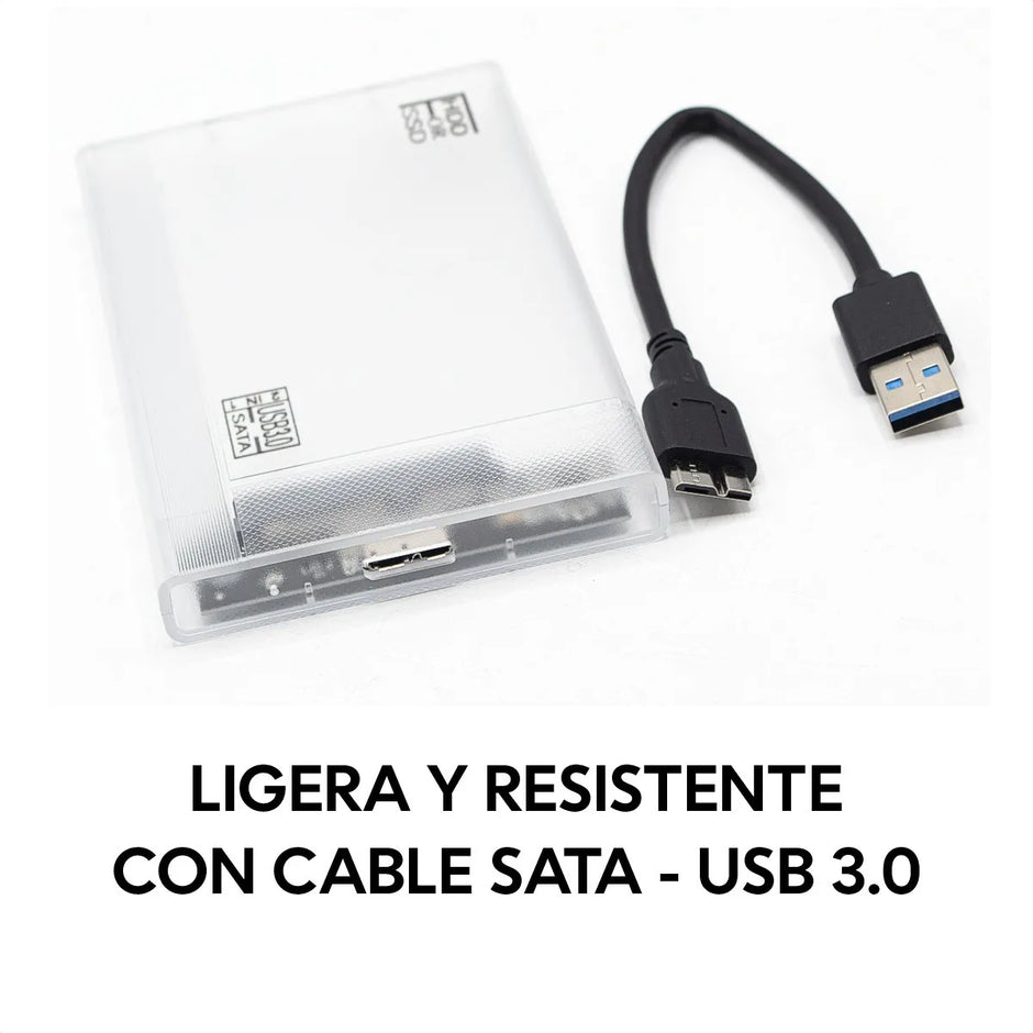 Caja Externa Transparente Disco Duro Y Ssd 2.5'' Usb 3.0/2.0