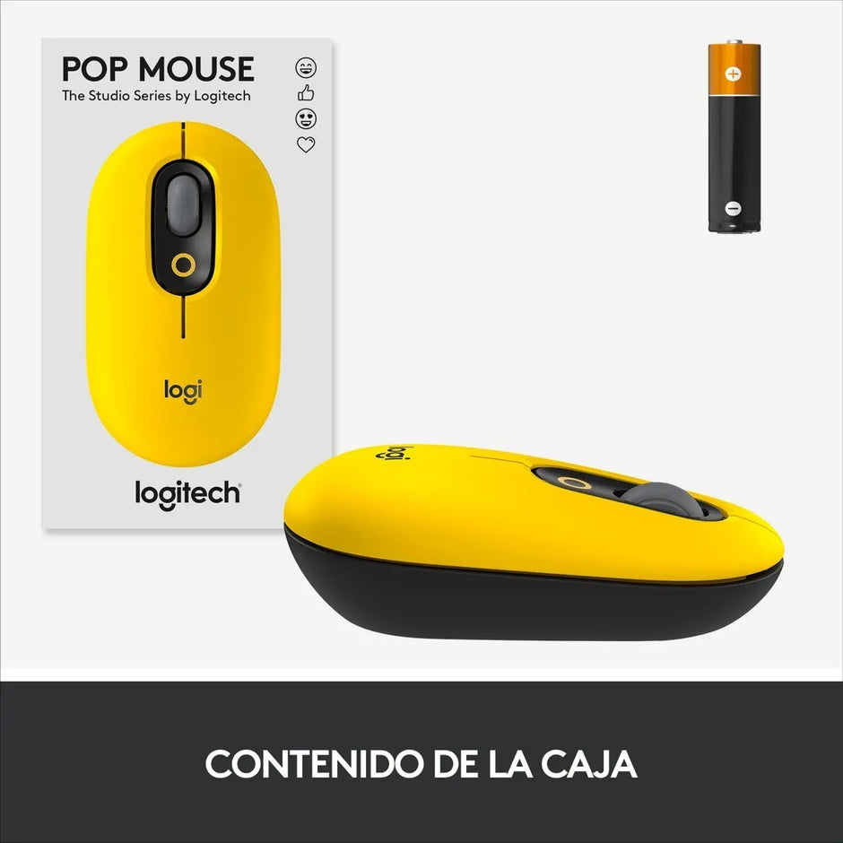 Mouse Bluetooth Logitech POP con Botón Emojis SilentTouch Multidispositivo - Blast