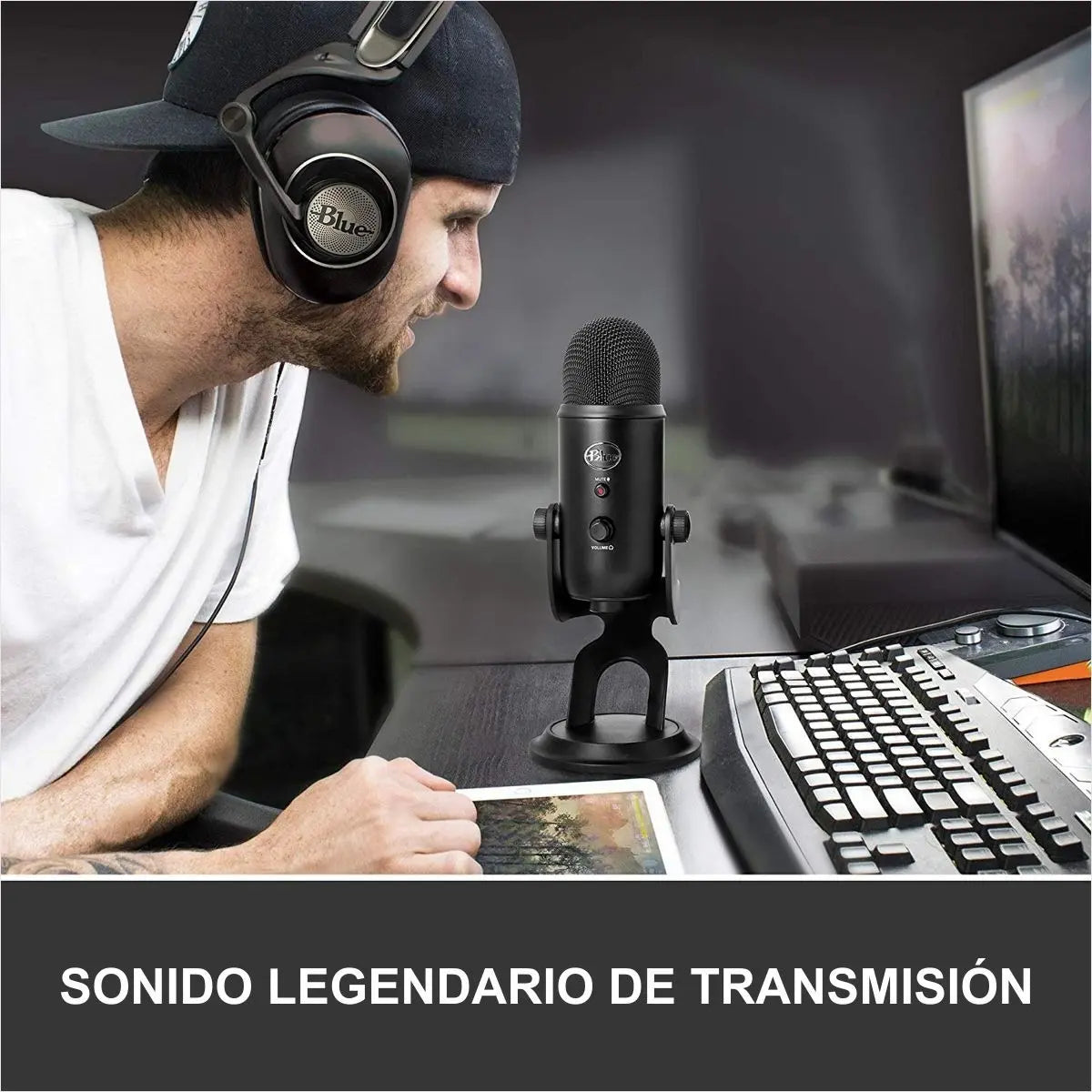 Micrófono Streaming Usb De Condensador Blue Yeti PC/Mac - Negro