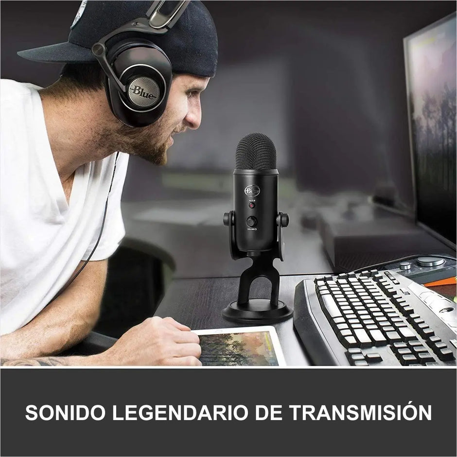Micrófono Streaming Usb De Condensador Blue Yeti PC/Mac - Negro