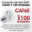 Conector De Red Terminal Rj45 Cat 6 / Bolsa X 100 Unidades