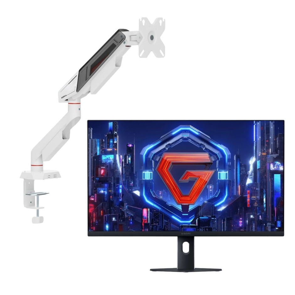 Combo Gaming Monitor Xiaomi G27Qi 2026 27" 2K 200Hz 1ms + Soporte Ajustable Techgo SPMG-1101 Blanco