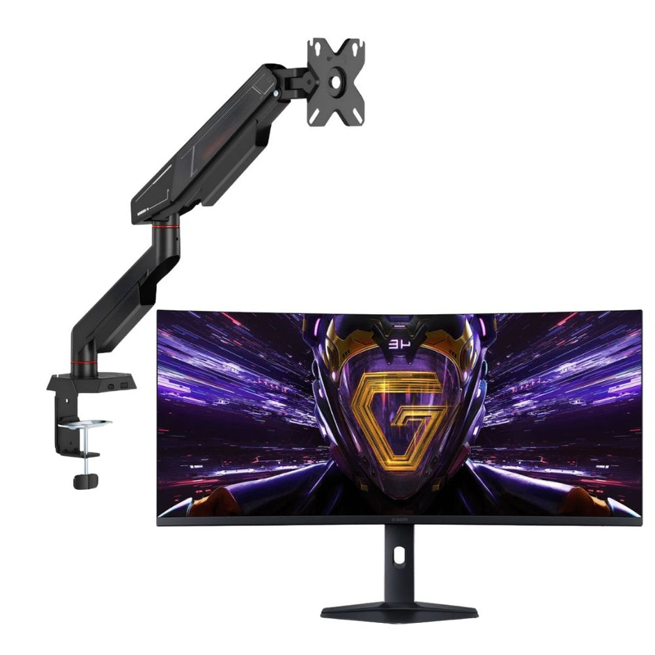 Combo Monitor Gamer Curvo Xiaomi G34WQi 34 Pulgadas WQHD 180 Hz 1 ms + Brazo TECHGO SPMG-1101 Negro