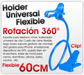 Soporte Holder Flexible De 60cm / Clip Para Celulares, Azul
