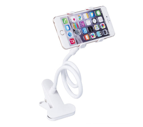 Soporte Holder Flexible De 60cm / Clip Para Celulares, Blanco