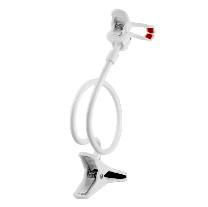 Soporte Holder Flexible De 60cm / Clip Para Celulares, Blanco