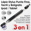 Lápiz Stylus Punta Fina, Táctil Y Bolígrafo 3en1 iPad/tablet